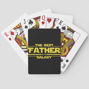 Der beste Vater in der Galaxy Väter Tag Geschenk Spielkarten