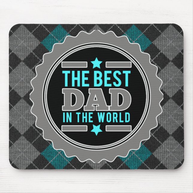 Der beste Vater in der Raute der Welt Gemustert Mousepad (Vorne)