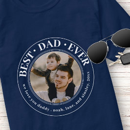 Der beste Vater je Custom Foto Classic Vatertag T-Shirt