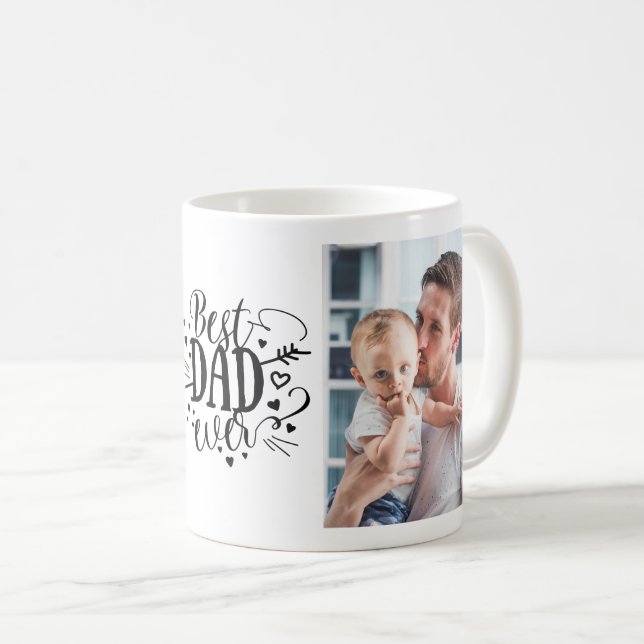 Der beste Vater je Custom Foto Vathage Day Kaffeetasse (VorderseiteRechts)