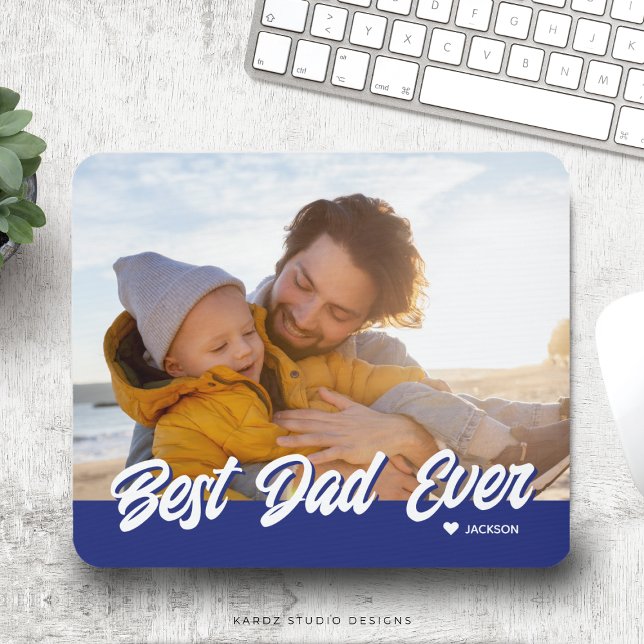 Der beste Vater je Custom Foto Vathage Day Mousepad (Add your favorite picture and kid´s name to this Father's Day Gift Mouse Pad.)