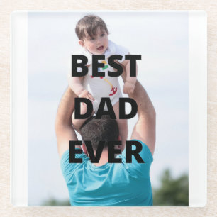 Der beste Vater je nach Foto Vatertag Glasuntersetzer