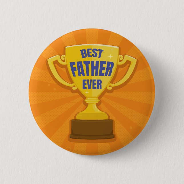 Der beste Vater je Retro Trophy Cup für Vater, Dad Button (Vorderseite)