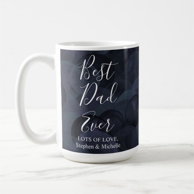 Der beste Vater je Schwarzkohle Vatertag Kaffeetasse (Links)