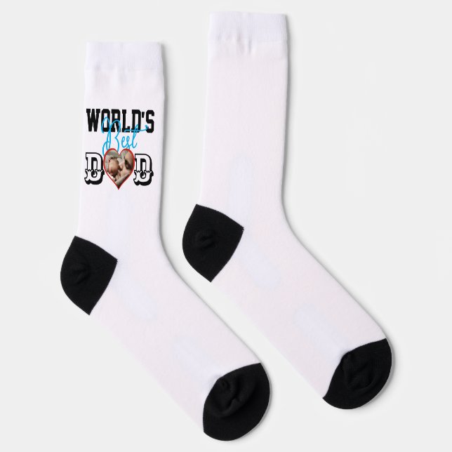 Der beste Vater mit Foto-Glas der Welt Socken (Rechts)