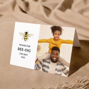 Der beste Vater Niedliche Biene und Foto Vaterta Feiertagskarte