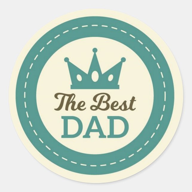 Der beste Vater Runder Aufkleber (Vorderseite)