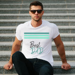 Der beste Vater Türkis Moderne Schrift Vatertag T-Shirt<br><div class="desc">Der beste Vater Türkis Moderne Script Vatertag T - Shirt. Modernes Design für Vater oder Großvater,  mit drei Streifen in türkisfarben und einem trendigen Drehbuch Best Vater.</div>