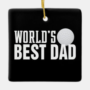 Der beste Vater Typografie Golf der Welt   Ornamen Keramikornament