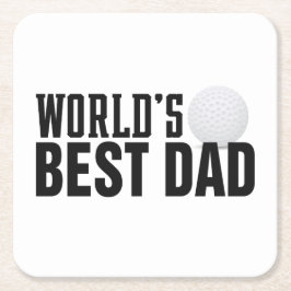 Der beste Vater Typografie Golf der Welt | UNTERSE Rechteckiger Pappuntersetzer