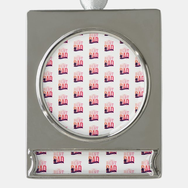 Der beste Vater überhaupt Banner-Ornament Silber (Vorderseite)
