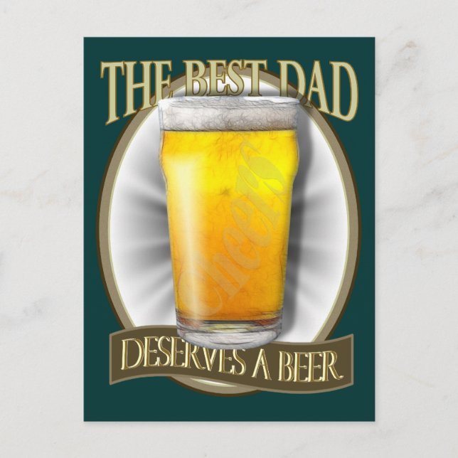 Der beste Vater verdient ein Bier Postkarte (Vorderseite)