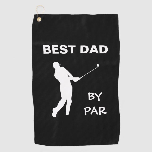 Der beste Vater von Par Golf Daddy Golfer Pun Vate Golfhandtuch (Vorderseite)
