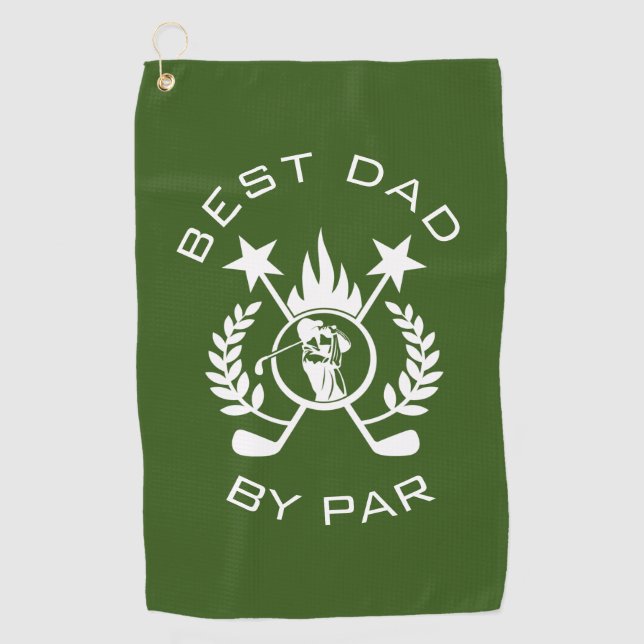 Der beste Vater von Par Vaters Geschenk Golfhandtuch (Vorderseite)