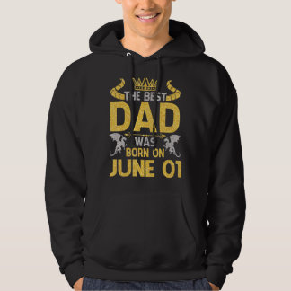 Der beste Vater wurde am 01. Juni Geboren Happy Bi Hoodie