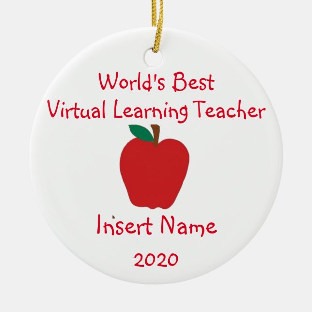 Der beste virtuelle Lehrer der personalisierten We Keramik Ornament (Vorne)