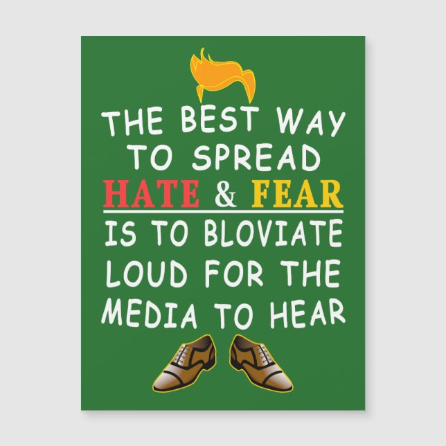 Der beste Weg, Hass und Sonne zu verbreiten Magnetkarte (Vorderseite)