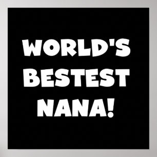 Der Bestest Nana der Welt Schwarzweiss-T-Shirts Poster