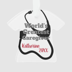 Der bestste Caregiver-niedliches personalisiertes Ornament