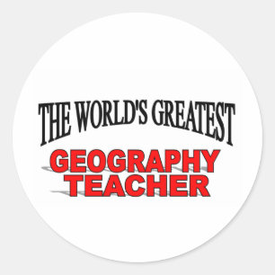 Der bestste die Geografie-Lehrer der Welt Runder Aufkleber