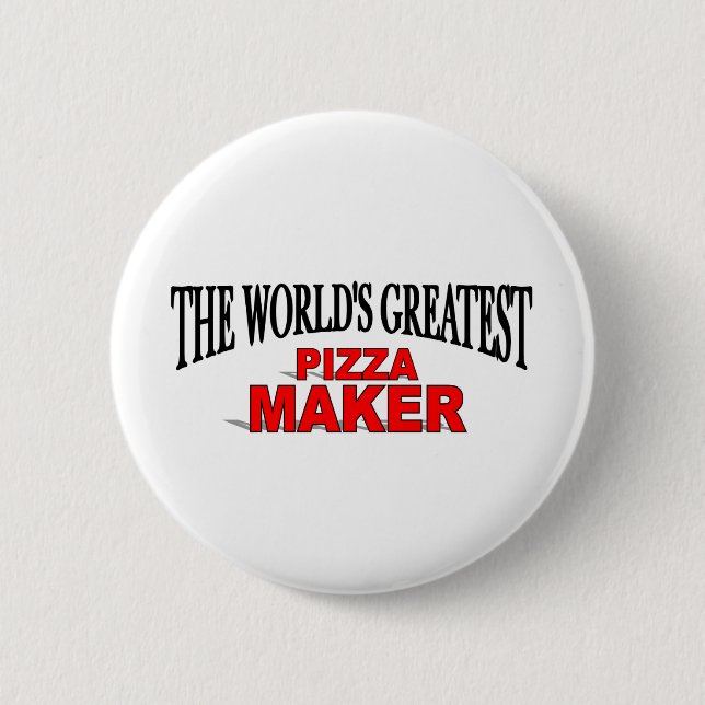 Der bestste die Pizza-Hersteller der Welt Button (Vorderseite)