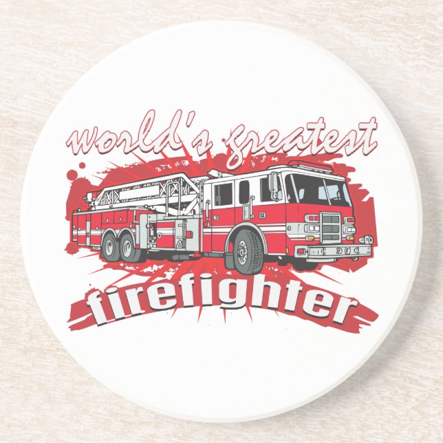 Der bestste Feuerwehrmann der Welt Untersetzer (Vorne)