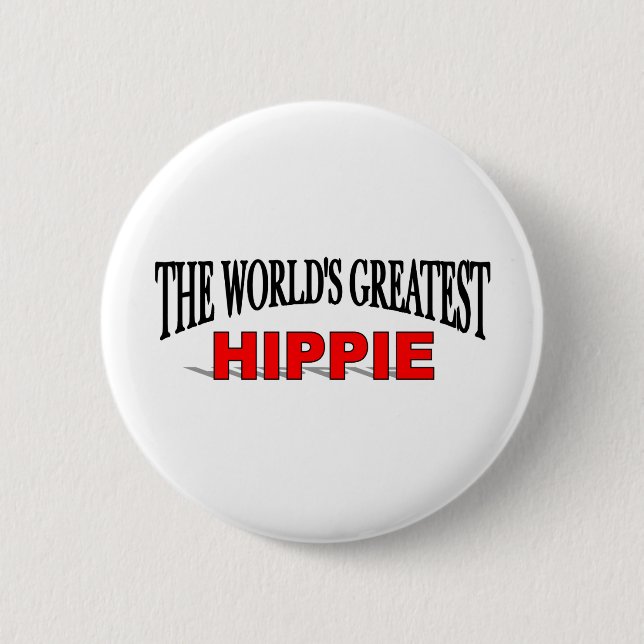 Der bestste Hippie der Welt Button (Vorderseite)