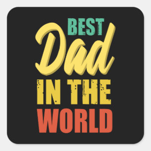 Der Bestste Papa der Welt Quadratischer Aufkleber