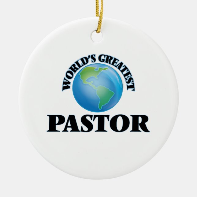 Der bestste Pastor der Welt Keramikornament (Vorne)