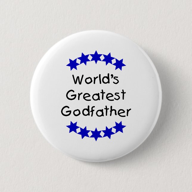 Der bestste Pate der Welt (DK. blaue Sterne) Button (Vorderseite)