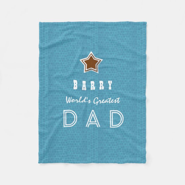 Der bestste VATER der Welt blauer Fleecedecke (Vorderseite)