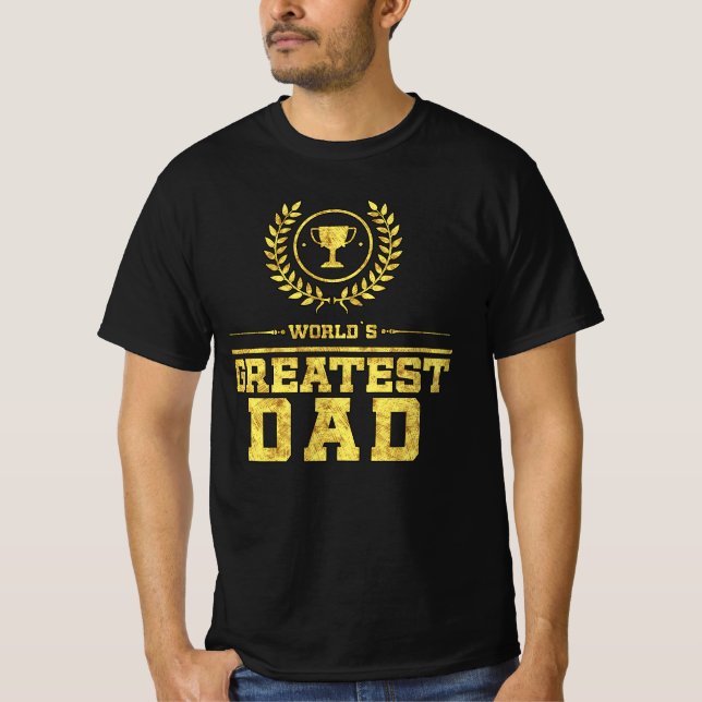 Der Bestste VATER der Welt - die Trophäe des Vater T-Shirt (Vorderseite)