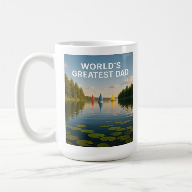 Der Bestste Vater der Welt - Sailboat Serenity Edi Kaffeetasse (Links)