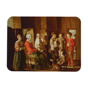 Der Besuch der Großmutter (Öl auf Leinwand) Magnet