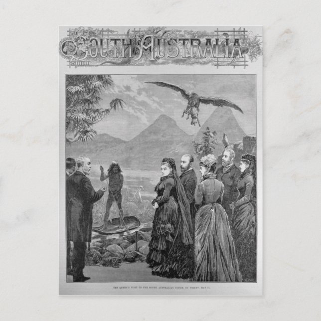 Der Besuch der Königin beim südaustralischen Geric Postkarte (Vorderseite)