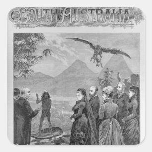 Der Besuch der Königin beim südaustralischen Geric Quadratischer Aufkleber