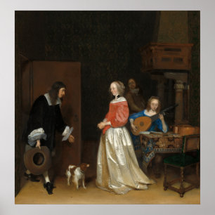 Der Besuch des Suitors - G. ter Borch Fine Art Pos Poster