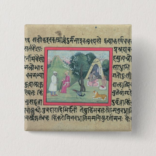 Der Besuch eines Rajput Leiters zu einem Button (Vorderseite)
