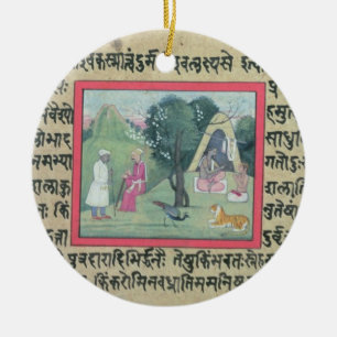 Der Besuch eines Rajput Leiters zu einem Keramik Ornament