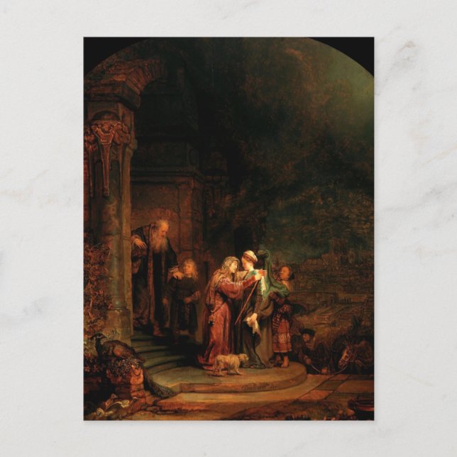 Der Besuch von Rembrandt Postcard Postkarte (Vorderseite)