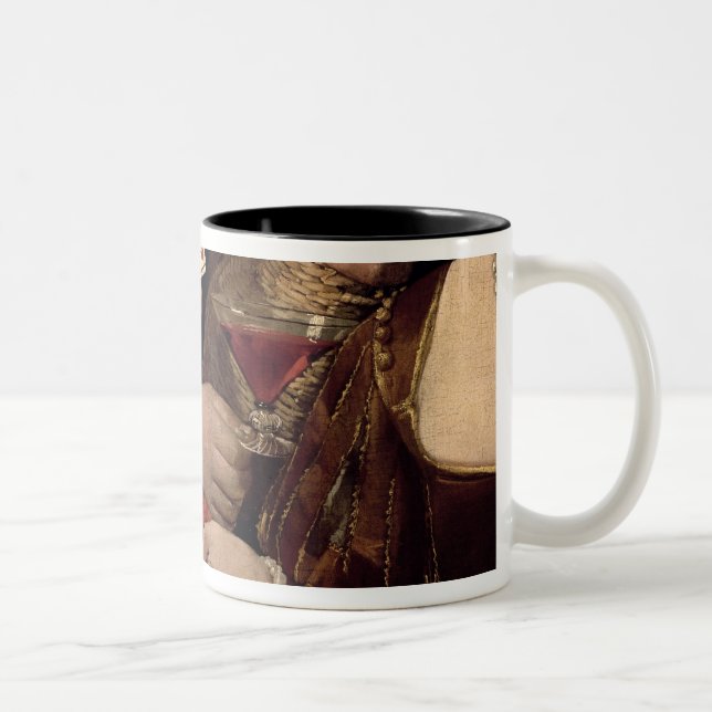 Der Betrüger mit dem Pik-Ase, Detail von Zweifarbige Tasse (Rechts)