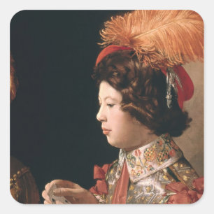 Der Betrüger mit dem Pik-Ase Quadratischer Aufkleber