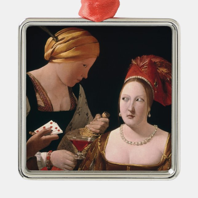 Der Betrüger mit dem Pik-Ase Silbernes Ornament (Vorne)