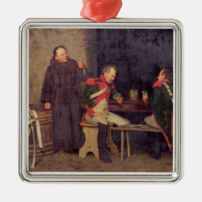 Der Betrüger (Öl auf Leinwand) (eins von Paaren - Silbernes Ornament (Vorne)