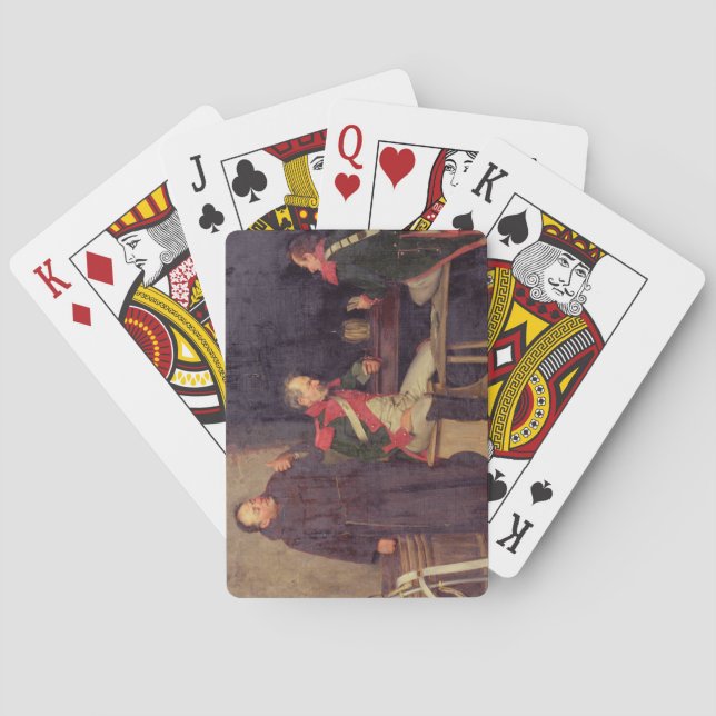 Der Betrüger (Öl auf Leinwand) (eins von Paaren - Spielkarten (Rückseite)