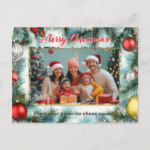 Der bevorzugte Rahmen für das Foto des Weihnachtsm Feiertagspostkarte