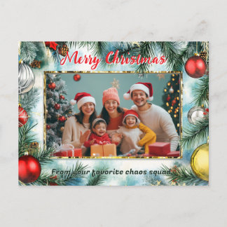 Der bevorzugte Rahmen für das Foto des Weihnachtsm Feiertagspostkarte