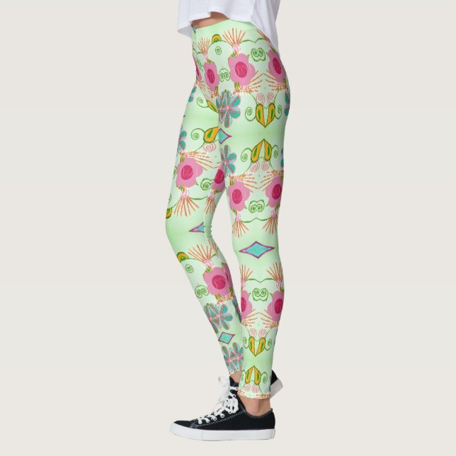 Der bezaubernde eklektische Garten: Diverse Blumen Leggings (Links)