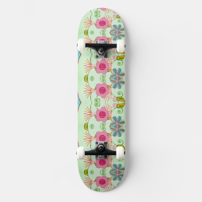 Der bezaubernde eklektische Garten: Diverse Blumen Skateboard (Vorderseite)