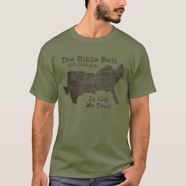 Der Bibel-Gurt im Gott vertrauen wir christlichem T-Shirt (Vorderseite)